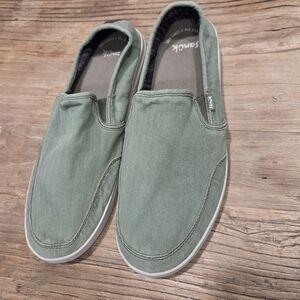 Sanuk Men's Olive Slip-On Loafers